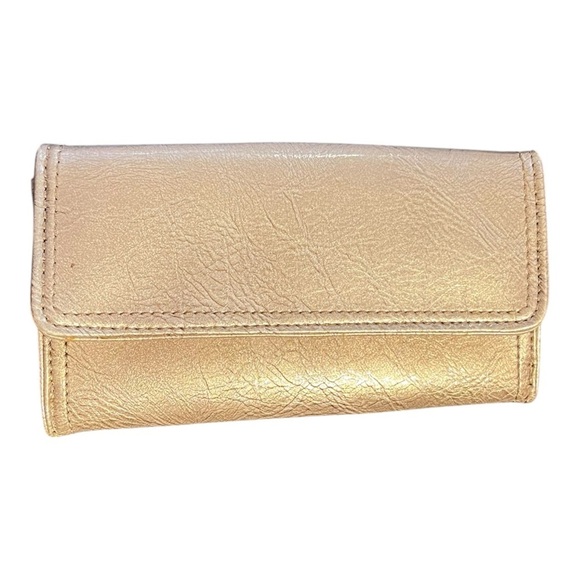 Liz Claiborne Silver Embossed Satchel & Matching Wallet Set - Picture 8 of 11